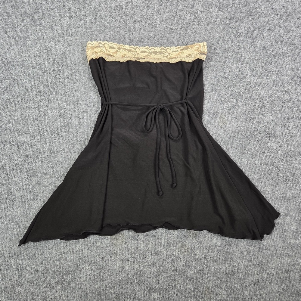 Babydoll Vintage Y2k Womens Small Black Floral‎ Lace Halter Tie Back - Picture 11 of 12